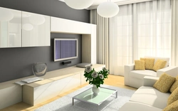 Красивый интерьер гостиной в квартире в современном стиле
