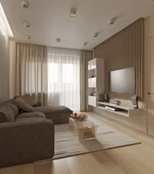 Beautiful interior of a living room in an apartment in a modern style