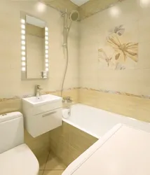 Tiled design in a bathroom in Khrushchev