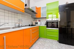 Orange Green Kitchen Design