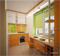 Orange Green Kitchen Design