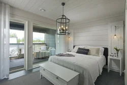 Белая деревянная спальня интерьер