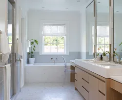 Bathroom with two windows photo