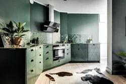 Кухня серо зеленая фото в интерьере