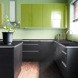 Gray-Green Kitchen Photo In The Interior