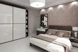 Bedroom design with white wardrobe