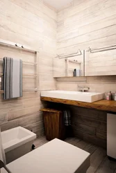Bathroom tiles and wood photo