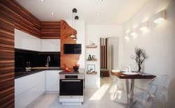 Kitchen interior with ventilation duct photo