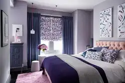 Combination of lavender color in the bedroom interior