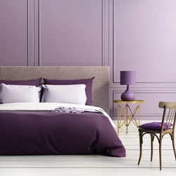 Combination of lavender color in the bedroom interior