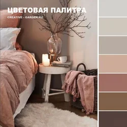 What colors goes with beige in a bedroom interior?