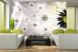 Modern 3D wallpaper for living room photo