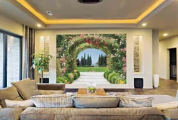 Modern 3D wallpaper for living room photo