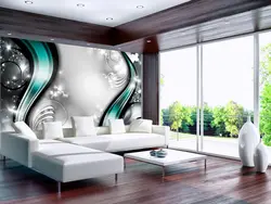 Modern 3D wallpaper for living room photo