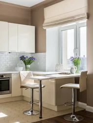 Square kitchen design with window