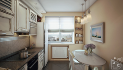 Kitchen Interior In A Panel House For A Two-Room Apartment