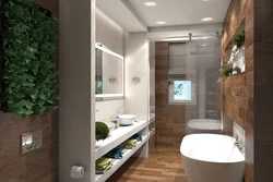 Design of a bath with toilet 6 sq m with a window