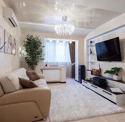 Living Room Photo Design In An Apartment With Access To A Balcony
