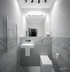Bathroom and toilet in gray tones photo