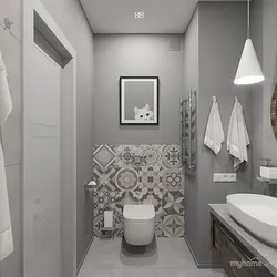 Ванная и туалет в серых тонах фото