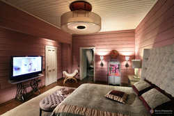 Clapboard Wall In The Bedroom Interior