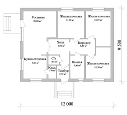 Дизайн одноэтажного дома с двумя спальнями