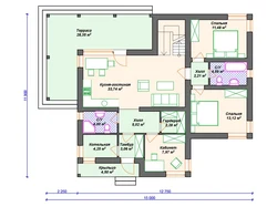 Design of a one-story house with two bedrooms