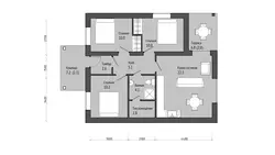 Design Of A One-Story House With Two Bedrooms
