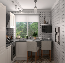 Kitchen design wallpaper for a small kitchen in an apartment