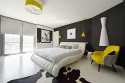 Bedroom with white floor photo