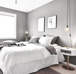 Bedroom design gray with wood