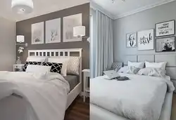 Bedroom design gray with wood