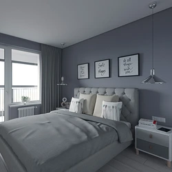 Bedroom design gray with wood