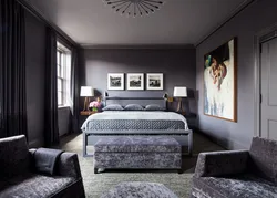 Bedroom design gray with wood