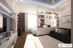 Design of a one-room apartment 18 sq m with a balcony