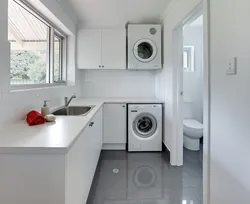 Дизайн кухни со стиральной машиной в современном стиле