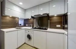 Kitchen Design With Washing Machine In Modern Style