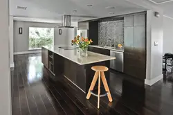 Kitchen floor in interior photo