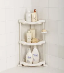 Corner shelf in the bathroom photo