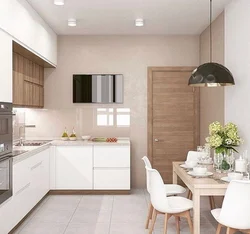 Interior Of A Square Kitchen In A Modern Style