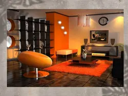 Интерьер гостиной оранжевый фото