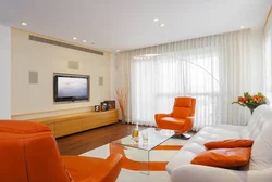 Living room interior orange photo