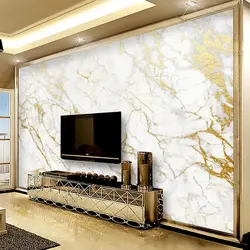 Living room with marble wall design