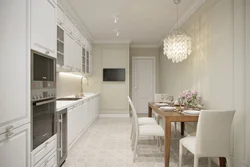 Kitchen design 10 sq m in a light tone