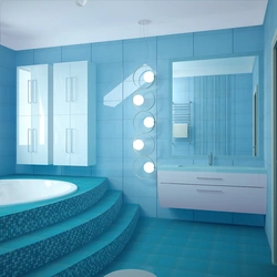 Kiçik vanna otağı dizaynı mavi