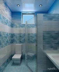Маленькая ванная дизайн голубая