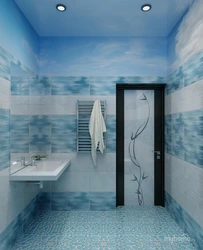 Small bathroom design blue