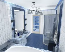 Small bathroom design blue