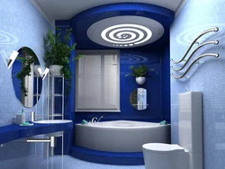 Kiçik vanna otağı dizaynı mavi