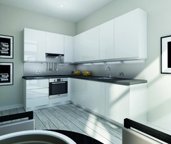 Kitchen design with black hood